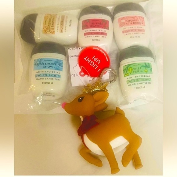 Bath & Body Works Light-Up REINDEER Holiday 2024 Holder 5 Moisturizer Hand Gels - Picture 8 of 8